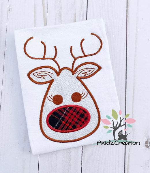 satin reindeer embroidery design, reindeer embroidery design, reindeer applique, deer embroidery design, deer applique, christmas embroidery design, animal embroidery design