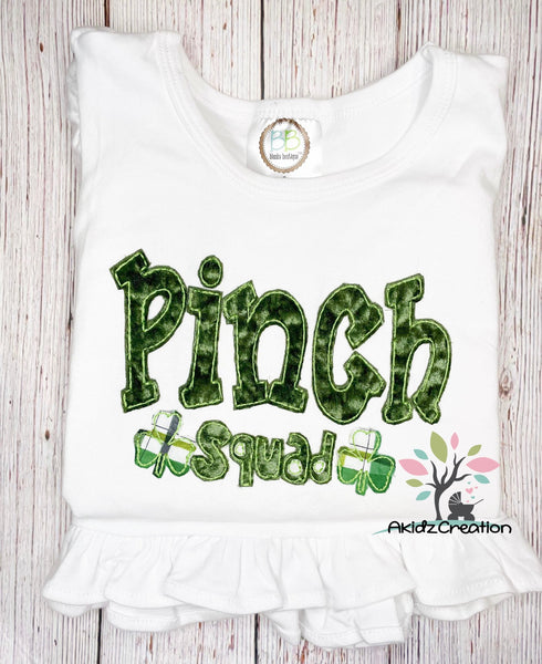 pinch squad embroidery design, st patricks day embroidery design, embroidery design