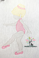 ballerina embroidery design, sketch ballerina embroidery design, sketch embroidery design, dancing ballerina embroidery
