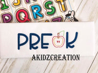 pre k embroidery design, school embroidery design, akidzcreation, pre school embroidery design, apple embroidery, vintage apple embroidery