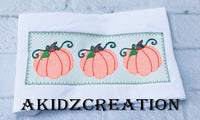 faux smock pumpkin trio embroidery design, pumpkin trio embroidery design, pumpkin embroidery, thanksgiving embroidery, fall embroidery, halloween embroidery, halloween faux smock embroidery design