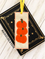 in the hoop embroidery, ith bookmark embroidery design, in the hoop embroidery bookmark , machine embroidery bookmark pattern, pumpkin embroidery, pumpkin applique, thanksgiving embroidery, 