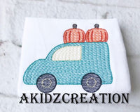 sketch pumpkin embroidery design, sketch van embroidery design, sketch van with pumpkin embroidery design, thanksgiving embroidery design, fall van embroidery design
