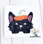 pumpkin head cat embroidery design, pumpkin top embroidery design, cat embroidery design, cat with pumpkin embroidery design, pumpkin embroidery design, halloween embroidery design, halloween cat embroiderydesign