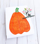 pumpkin embroidery design, pumpkin applique, satin pumpkin, thanksgiving embroidery design, fall embroidery design, halloween embroidery design