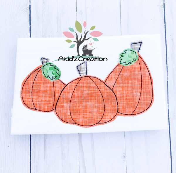 pumpkin embroidery design, pumpkin trio embroidery design, pumpkin applique, halloween embroidery design, fall embroidery design, pumpkin patch embroidery design