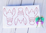 crawfish trio embroidery design, crawfish embroidery design, mardi gras embroidery design