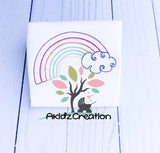 quick stitch rainbow embroidery design, rainbow embroidery design, vintage rainbow embroidery design, rainbow baby embroidery design, clouds embroidery design