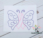 cancer embroidery design, butterfly embroidery design, cancer awareness embroidery design, butterfly embroidery design, quick stitch embroidery design