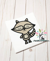 raccoon embroidery design, raccoon applique, machine embroidery applique, woodland creature embroidery design, woodland raccoon embroidery design, woodland applique, machine embroidery raccoon design