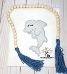 dolphin applique embroidery design, dolphin embroidery design, animal embroidery design, ocean animal embroidery design