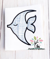 satin fishie embroidery design, fish embroidery design, satin applique