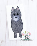 schipperke applique embroidery design, dog embroidery design, puppy embroidery design, animal embroidery design