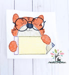 tiger embroidery design, school embroidery design, school tiger embroidery design, school tiger on pencil embroidery design, animal embroidery design, school animal embroidery design
