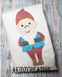scratchy gnome embroidery, gnome embroidery design, gnome design, garden gnome embroidery design, akidzcreation, sketch design