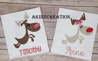 reindeer embroidery design, deer embroidery design, applique, christmas embroidery design, running reindeer embroidery, running deer embroidery,