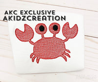 crab embroidery, embroidery design, machine embroidery, sea life embroidery, crab sketch embroidery design