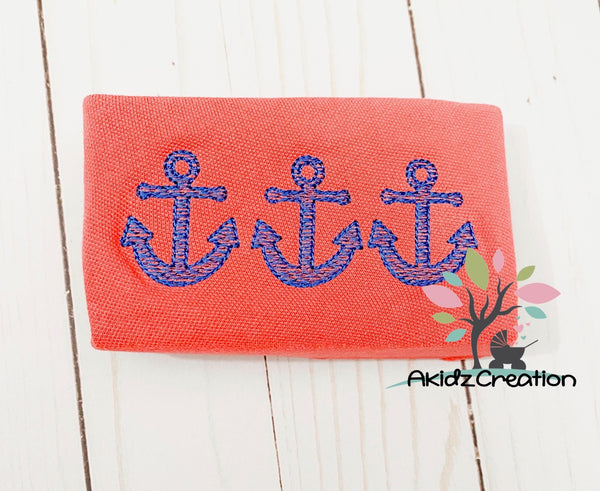 anchor embroidery, embroidery, machine embroidery, nautical embroidery, sea life embroidery, akidzcreation