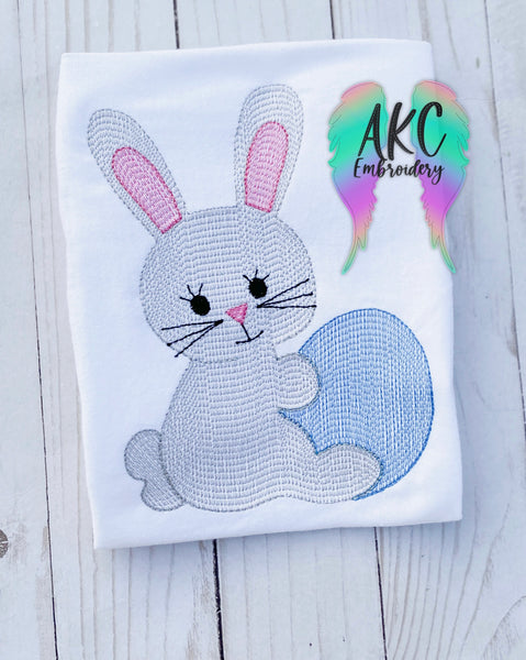 bunny embroidery design, rabbit embroidery design, easter embroidery design, easter bunny embroidery design, bunny holding easter egg, rabbit holding easter egg embroidery design