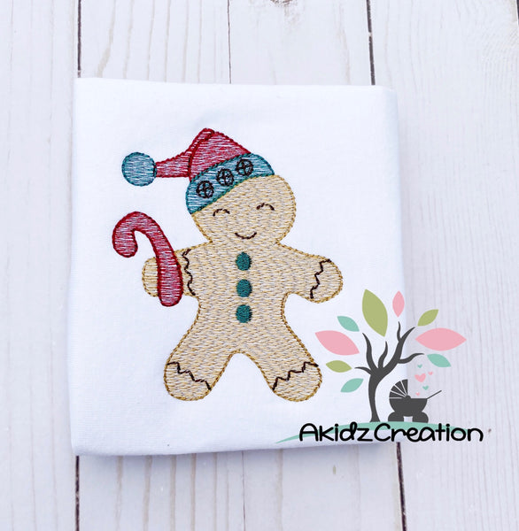 sketch gingerbread embroidery design, gingerbread embroidery design, sketch embroidery design, gingerbread embroidery design, gingerbread with candy cane embroidery design, gingerbread with santa hat embroidery design