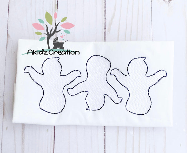 sketch ghost trio embroidery design, ghost embroidery design, trio embroidery design, halloween embroidery design, halloween ghost trio embroidery design