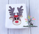 reindeer embroidery design, deer embroidery design, sketch girl reindeer emrboidery design, christmas embroidery design, sketch christmas embroidery design, reindeer with bow embroidery design