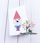 sketch embroidery design, sketch gnome design, machine embroidery sketch design, machine embroidery gnome design, sketch gnome, scratchy gnome embroidery design, machine embroidery gnome design, garden gnome embroidery design