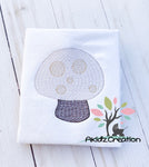 mushroom embroidery design, woodland embroidery design, sketch embroidery design, food embroidery design
