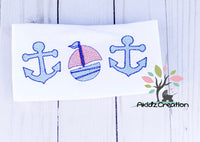 nautical embroidery design, trio embroidery design, anchor embroidery design, sail boat embroidery design, anchor and sailboat , sketch embroidery design, boat embroidery design
