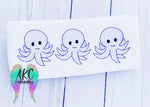 octopus embroidery design, sketch octopus embroidery design, sketch design, ocean animal embroidery design, animal embroidery design, trio embroidery design