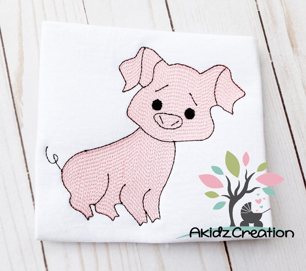 sketch pig embroidery, embroidery, machine embroidery, akidzcreation, pig embroidery design, farm animal embroidery design, animal embroidery design, sketch pig embroidery design, sketch embroidery design, pig embroidery design, barn animal embroidery design