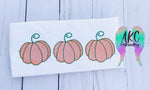 pumpkin embroidery design, pumpkin trio embroidery design, thanksgiving embroidery design, halloween embroidery design, trio embroidery design
