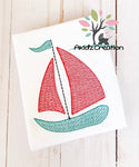 sailboat embroidery, embroidery, designs, akidzcreation, nautical embroidery, sea life embroidery, nautical embroidery design, sea life embroidery design, beach embroidery design, ocean embroidery design, boat embroidery design, vehicle transportation, embroidery design