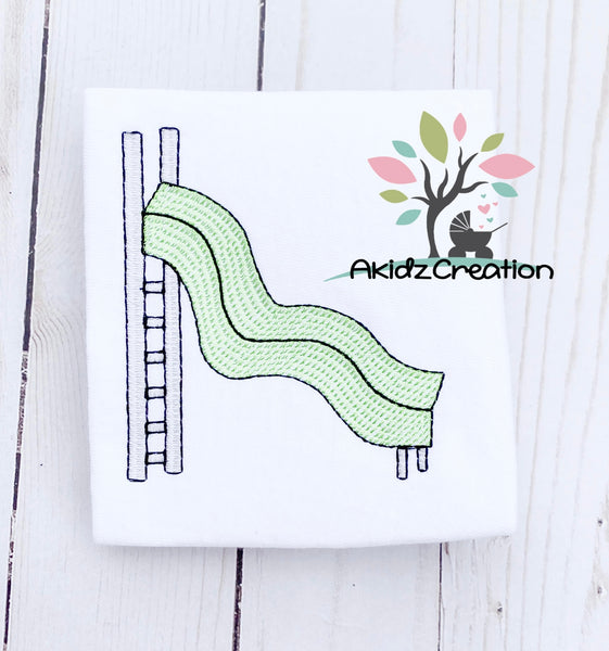 sketch slide embroidery design, slide embroidery design, playground embroidery design, sketch embroidery design
