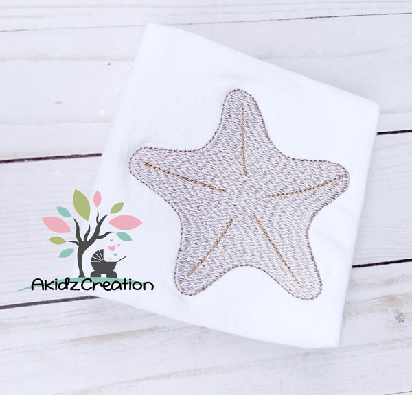 sketch starfish embroidery design, star fish embroidery design, sketch embroidery design, nautical embroidery design, beach embroidery design, sea life embroidery design
