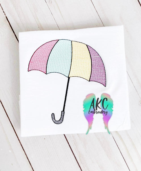 sketch design, sketch umbrella embroidery design, spring embroidery design, umbrella embroidery design