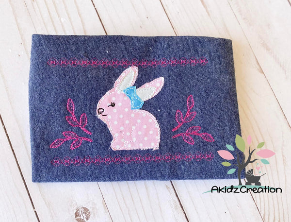 smock bunny embroidery design, bunny applique, easter embroidery design, faux smock embroidery design