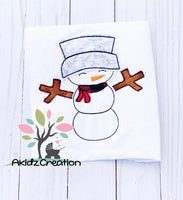 snowman applique, snowman embroidery design, snowman in scarf embroidery design, top hat embroidery design, carrot embroidery design, christmas embroidery design, christmas applique, machine embroidery christmas applique