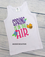 spring is in the air embroidery design, bee embroidery design, embroidery saying design, machine embroidery design