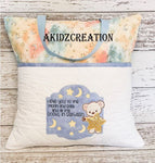 stars and moon reading pillow, reading pillow, teddy bear reading pillow, pillow pocket, pillow pocket pattern, reading pillow embroidery file, reading pillow embroidery design, star embroidery, moon embroidery