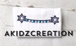 star of david bunting embroidery design, hanukkah embroidery design, star of david embroidery design, bunting embroidery design