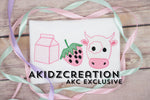 strawberry milk embroidery design, milk embroidery design, cow embroidery design, diary cow embroidery design, strawberry embroidery design, trio embroidery design, sketch embroidery design