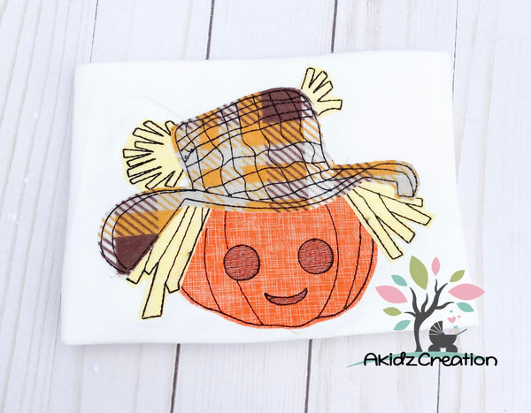 straw hat embroidery design, pumpkin embroidery design, straw hat pumpkin embroidery design, halloween embroidery design, thanksgiving embroidery design, fall embroidery design, pumpkin embroidery design