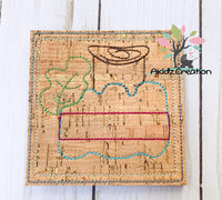 pumpkin coaster embroidery design, thanksgiving embroidery design, in the hoop embroidery design, in the hoop pumpkin coaster, pumpkin coaster embroidery, in the hoop coaster