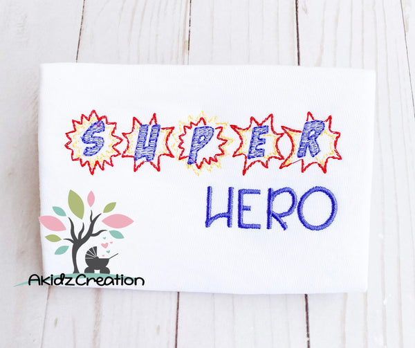 super hero embroidery design