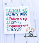 thankful for christmas embroidery design, christmas embroidery design