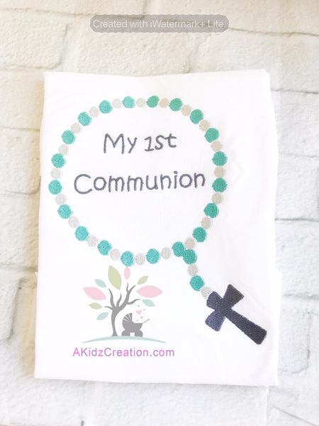 first communion embroidery design, cross embroidery design, rosary embroidery design, religious embroidery design 