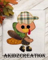 turkey in baseball cap embroidery design, baseball embroidery, turkey embroidery design, turkey applique, applique, machine embroidery applique, machine embroidery turkey applique, thanksgiving embroidery design