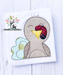 turkey applique, sitting turkey embroidery design, turkey embroidery design, animal, thanksgiving embroidery design