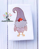 gnome embroidery design, sketch gnome embroidery design, turkey gnome embroidery design, turkey embroidery design, thanksgiving embroidery design
